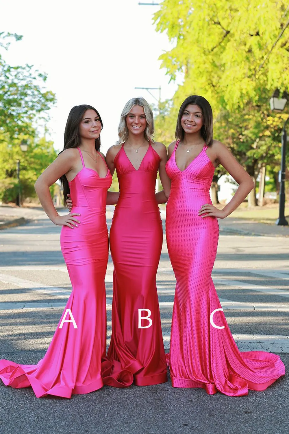 Gorgeous Mermaid Pink Long Prom Dresses