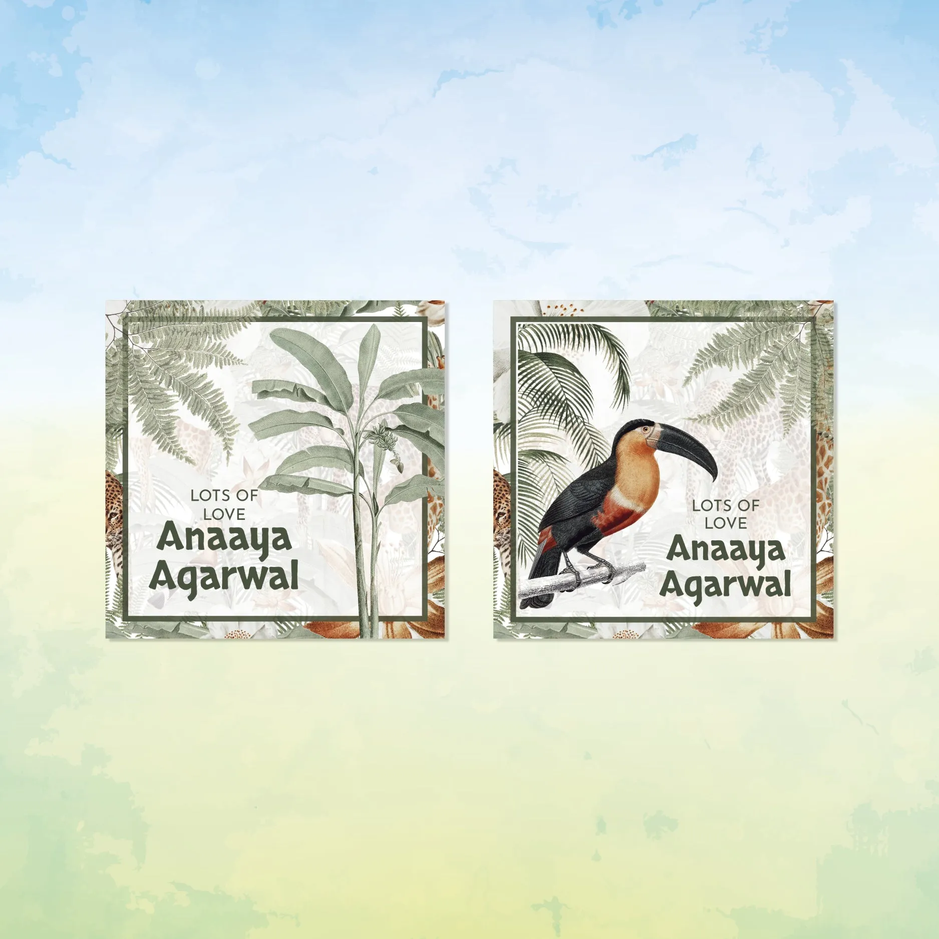 Personalised Jungle Safari Stationery Gift Set - Set of 24 or 48